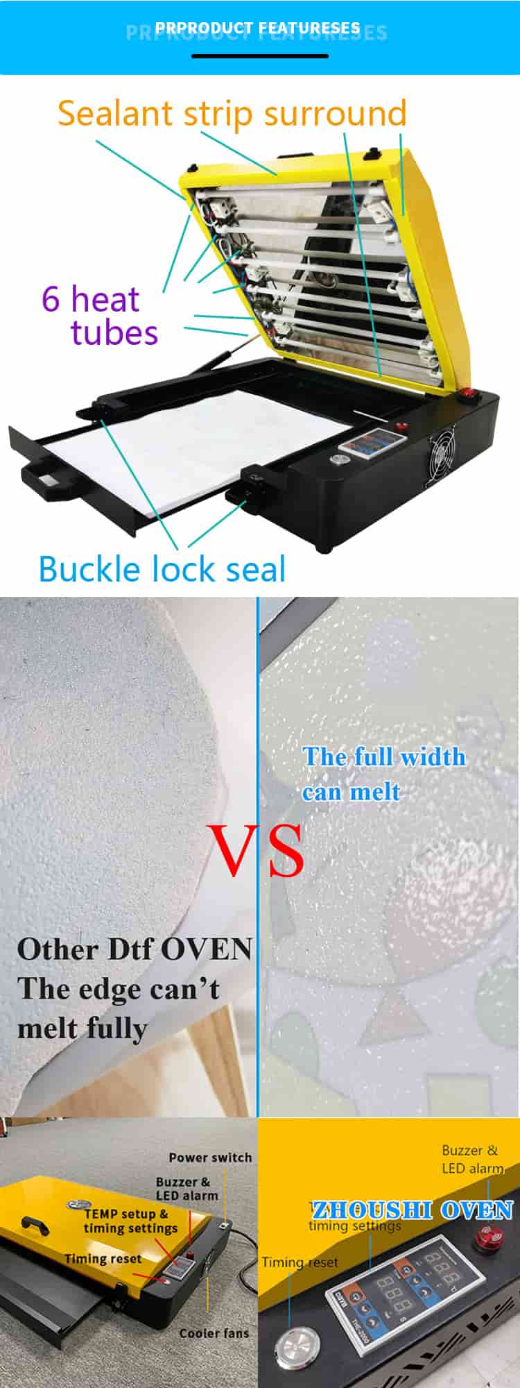 detail of A3 dtf oven