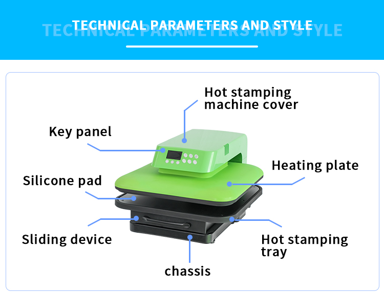 Detail of heat press machine